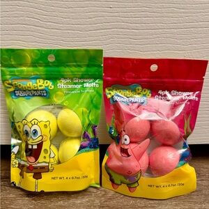 SpongeBob SquarePants Kids Shower Steamer Melts, Yellow & Pink, Two 4-Packs, NIB